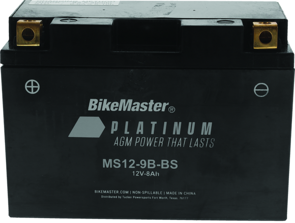 BikeMaster AGM Battery MS12-9B-BS for Yamaha YFM700 Raptor Series