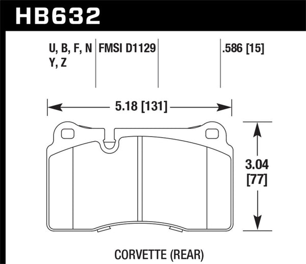 Hawk Performance HPS 5.0 Rear Brake Pads for 2007-2015 Volkswagen Touareg V6/TDI