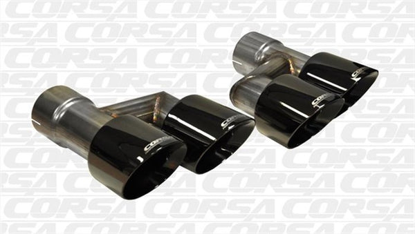 Corsa Black Quad Tips Kit for 2015-2017 Ford Mustang GT 5.0