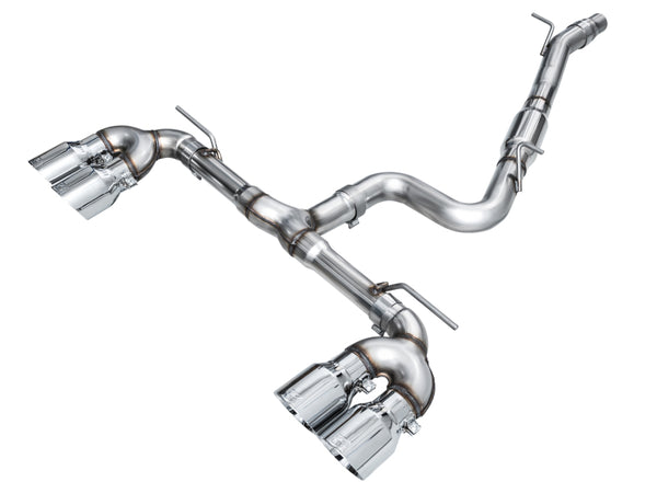 AWE Tuning MK8 VW Golf R 3in Track Edition Catback Exhaust Chrome Silver Tips