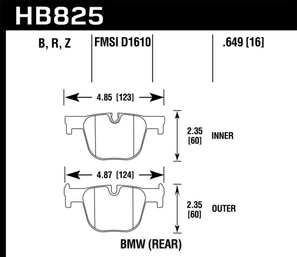 Hawk HPS 5.0 Rear Brake Pads for 13-15 BMW 335i/335i xDrive & 14-16 BMW 435i/435i xDrive