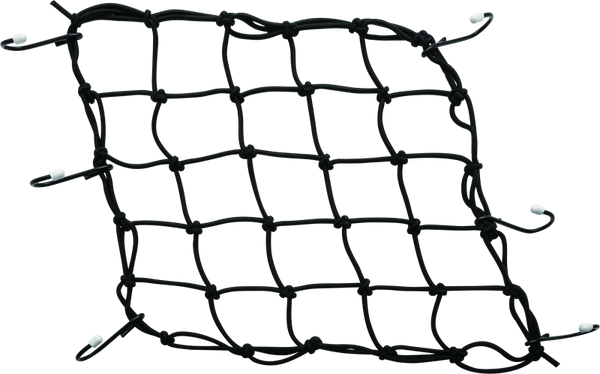 BikeMaster Stretch Cargo Net 13in x 13in Black (Metal Hooks w/ Rubber Tips)