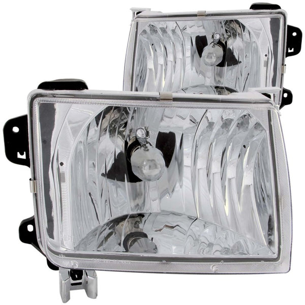 ANZO Crystal Headlights Chrome Housing for Nissan Frontier 19982000