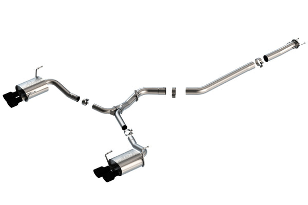 Borla Catback Exhaust for 15-19 Subaru WRX/STI 2.5L Turbo - 3in S-Type with Black Chrome Tips