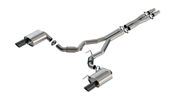 Borla 2024 Ford Mustang GT 5.0L V8 S-Type Cat-Back Exhaust System - Black Chrome