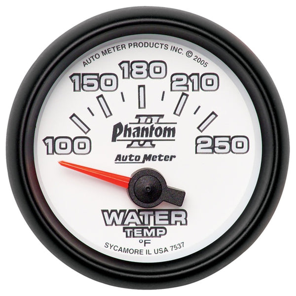 AutoMeter Phantom II 52.4mm (2-1/16") Water Temperature Gauge 100250F