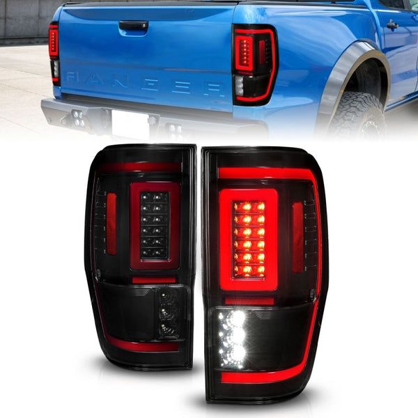 ANZO Full LED Tail Lights for 20192023 Ford Ranger Black Housing / Smoke Lens