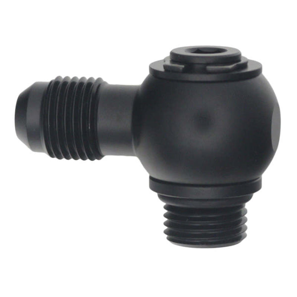 DeatschWerks 6AN ORB to 6AN Male Flare Low Profile 90 Swivel - Matte Black