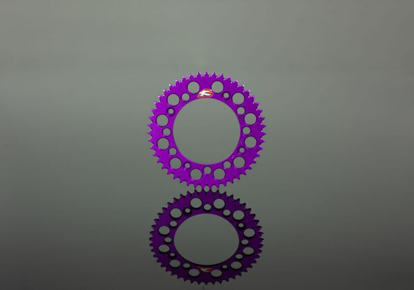 Renthal 99+ Yamaha YZ 125-250/ YZF250-450 Rear Grooved Sprocket - Purple 520-48 Teeth