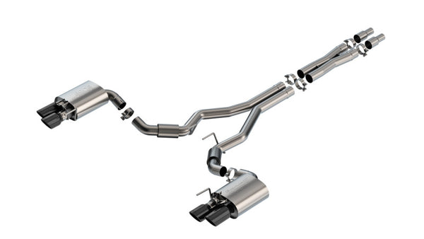 Borla Cat-Back Exhaust System for 2024 Ford Mustang GT 5.0L V8 - Active Exhaust S-Type, Black Chrome
