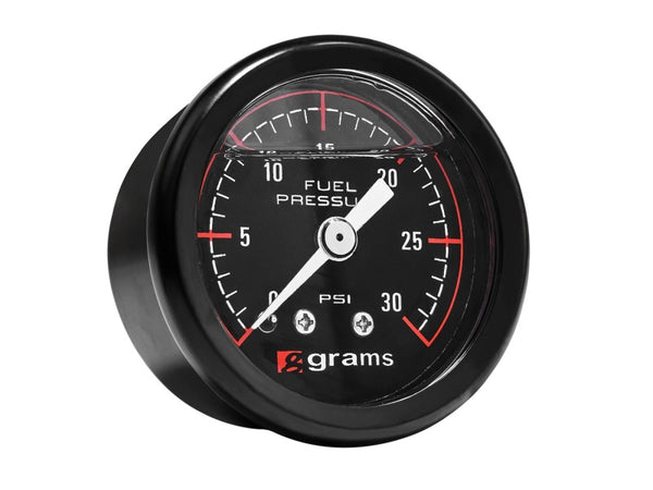 Grams Performance Fuel Pressure Gauge 0-30 PSI (Matte Black Stainless Steel)