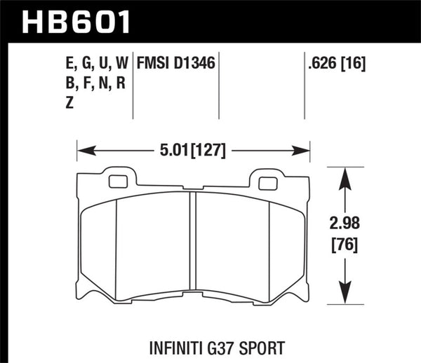 Hawk Performance HP+ Street Front Brake Pads for Infiniti G37 Sport