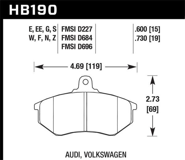 Hawk Performance Race Brake Pads for Audi & Volkswagen Models