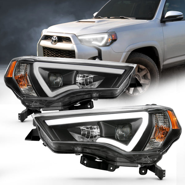 ANZO Black Projector Headlights w/ Amber Turn Signal for Toyota 4Runner 2014-2023