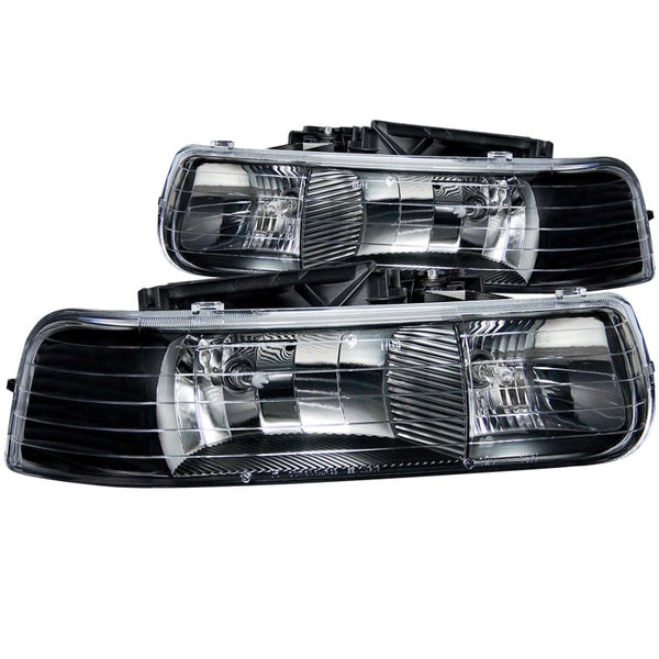 ANZO Black Crystal Headlight Set for 19992002 Chevrolet Silverado 1500