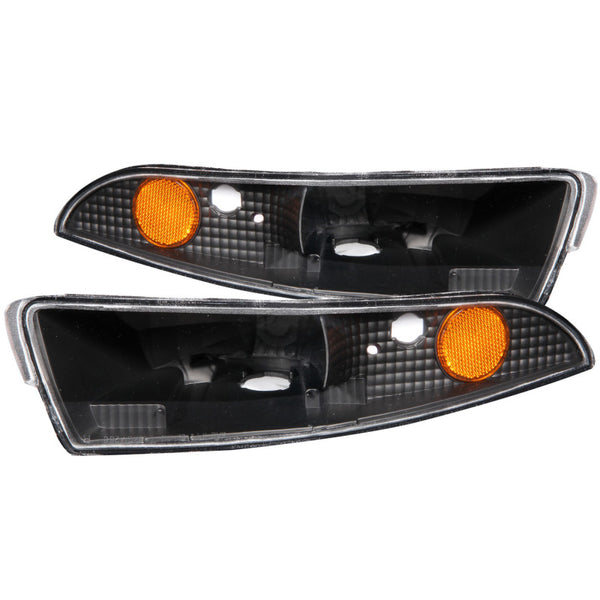 ANZO Euro Parking Lights (Pair) Black Housing w/ Amber Reflector for 19932002 Chevrolet Camaro