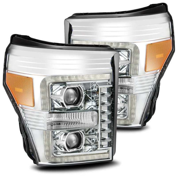 AlphaRex PRO-Series Chrome Projector Headlights w/ Sequential Signal Ford F-250 Super Duty 2011-2016