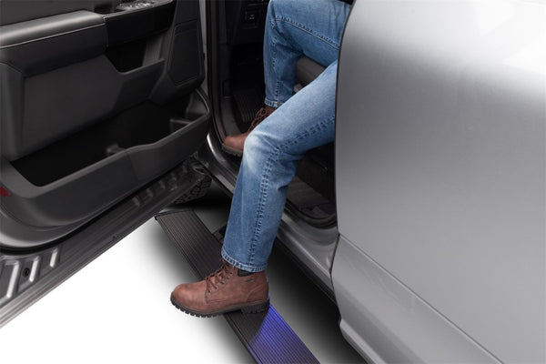AMP Research PowerStep Electric Running Boards Black 2014-2017 Chevrolet Silverado 1500 Extended/Crew Cab