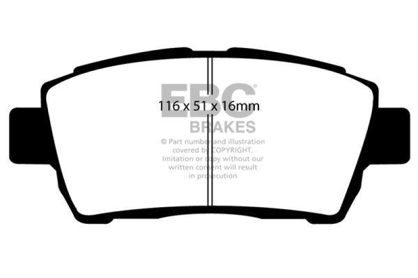 EBC Yellowstuff Front Brake Pads for 11-15 Scion iQ 1.3