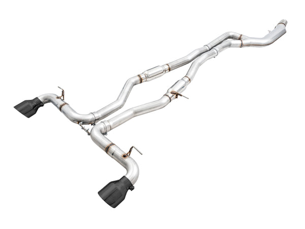 AWE Tuning 2020 Toyota Supra A90 Resonated Track Edition Exhaust - 5in Diamond Black Tips