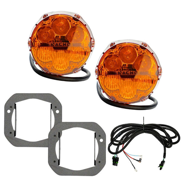 Nacho Lighting Jeep JL/JT Nacho SAE Only Plug N Play Fog Light Kit (Bumper Kit) - Amber