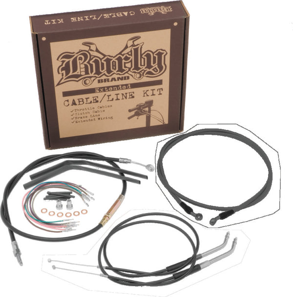 Burly Brand 14in Gorilla Control Kit - Throttle Cable for Harley-Davidson