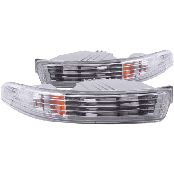 ANZO Euro Parking Lights (Chrome/Clear Lens, Amber Reflector) for 19941997 Acura Integra