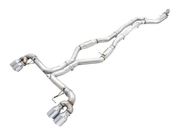 AWE Tuning Track Edition Catback Exhaust for 2019+ BMW M340i (G20) - Quad Chrome Silver Tips