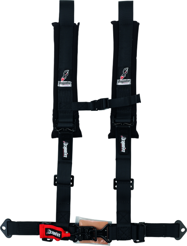 DragonFire Racing 4-Point H-Style Harness - 2in Youth - Black