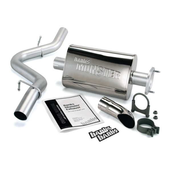 Banks Power Monster Cat-Back Exhaust System (SS Single w/ Chrome Tip) for 1991-1995 Jeep Wrangler 4.0L