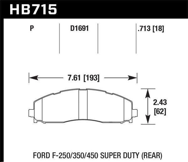 Hawk LTS Street Rear Brake Pads for 2015-2017 Ford F-250/F-350