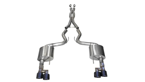 Corsa Cat-Back Exhaust for 2018-2023 Ford Mustang 5.0L V8 - 3in Xtreme Dual Rear Exit w/ 4in Black PVD Tips