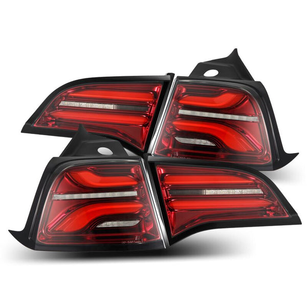 AlphaRex PRO-Series LED Tail Lights - Red Smoke w/Sequential Signal - Tesla Model 3 2017-2023