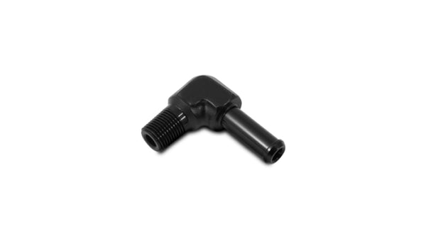 Vibrant 1/2 NPT to 5/8in Barb Straight Fitting 90 Deg Adapter - Aluminum