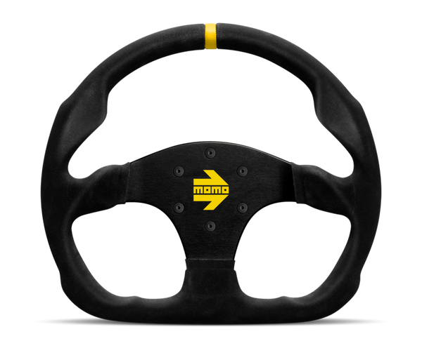 Momo MOD30 Steering Wheel 320 mm - Black Suede/Black Spokes/1 Stripe