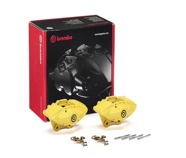 Brembo OE Yellow Hydraulic Rear X-Style Brake Calipers for 2016-2021 BMW M2, 2017-2018 M3, 2017-2020 M4