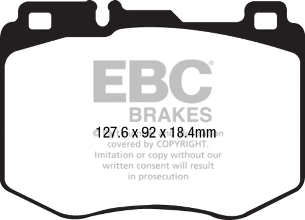 EBC Yellowstuff Brake Pads for 15-16 Mercedes-Benz C400 (W205) 3.0 Twin Turbo 4-Matic