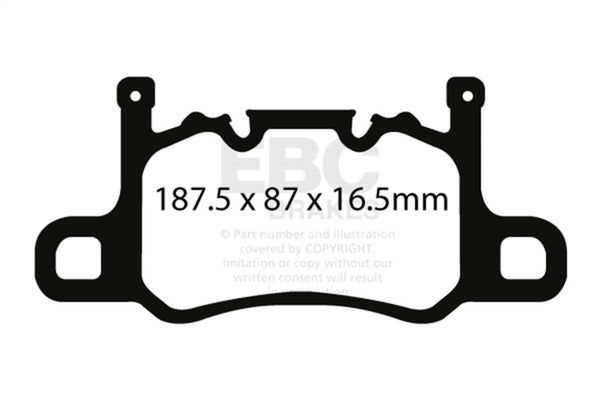 EBC Yellowstuff Rear Brake Pads for 2013-2015 Porsche 911 (991) GT3