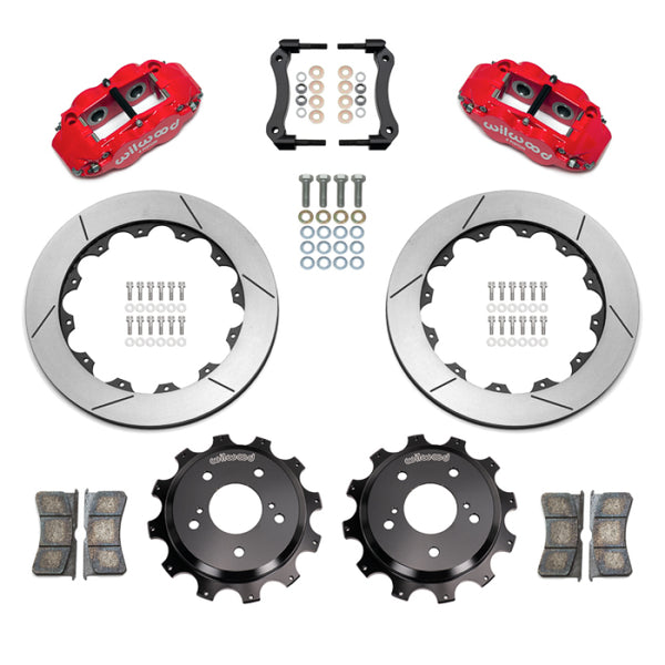 Wilwood 89-02 Nissan Skyline Superlite 4R Rear BBK w/ 13.50in Diameter Slotted Rotor - Red