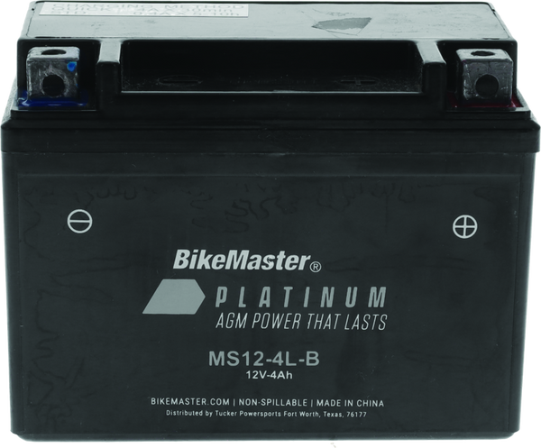 BikeMaster AGM Motorcycle Battery MS12-4L-B (Maintenance-Free)