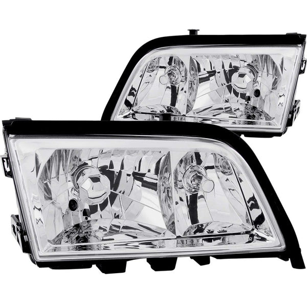 ANZO Crystal Headlights for Mercedes-Benz C-Class W202 (19942000, 4-Pin) - Chrome Housing