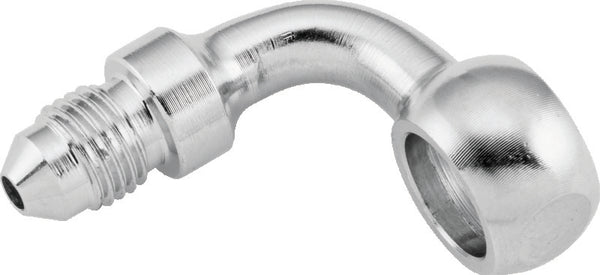 Twin Power Stainless Brake Fitting 3/8 Inch X AN3 90 Degree Banjo Adaptor