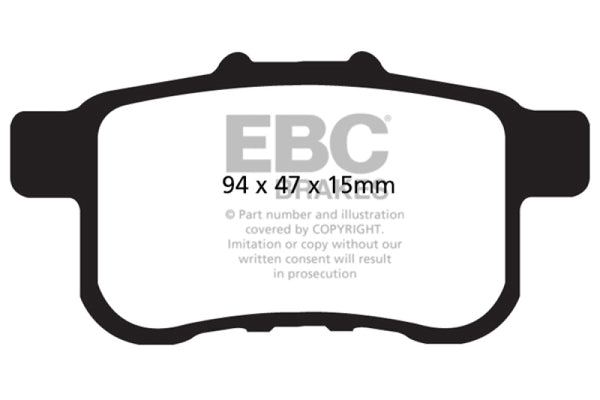 EBC Yellowstuff Performance Rear Brake Pads for 09-14 Acura TSX 2.4