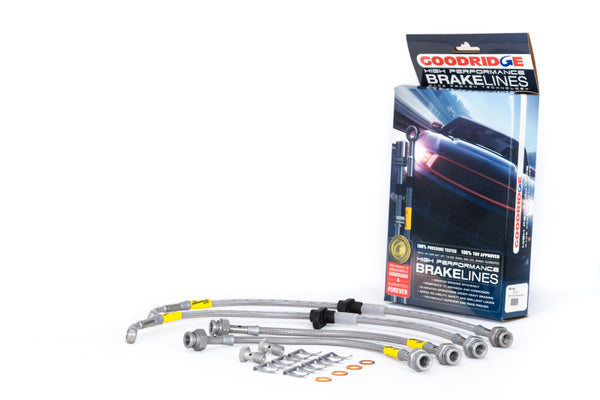 Goodridge Stainless Steel Brake Line Kit for 96-00 Honda Civic CX/DX/HX with Small Front Rotors