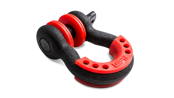 Body Armor 4x4 " Black D-Ring with Red Isolators (Single) - Tow Hook