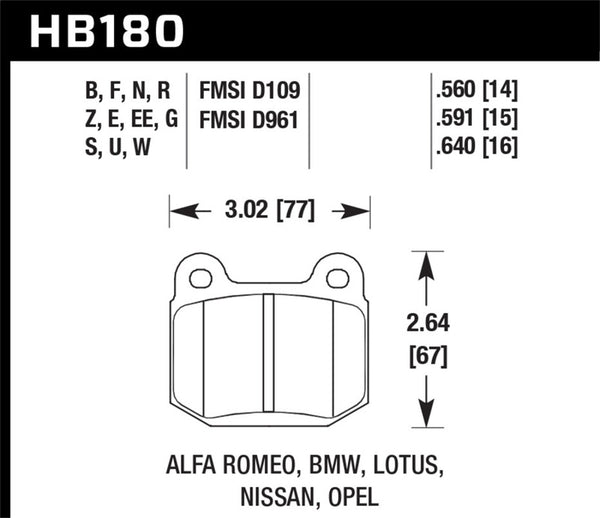 Hawk Performance HP+ Street Rear Brake Pads for 03-06 Evo, 04-09 STi, 03-07 350Z