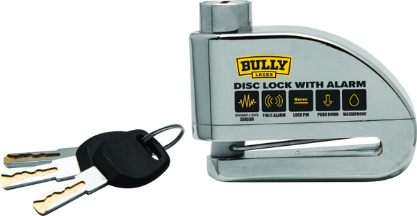 BikeMaster Bully Lock Disc Alarm 6mm Pin - 110dB Anti-Theft Security Lock