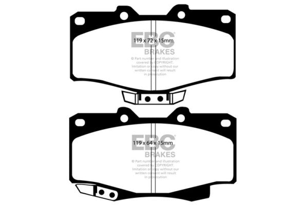 EBC Greenstuff Front Brake Pads for 1990-1991 Toyota 4Runner 2.4