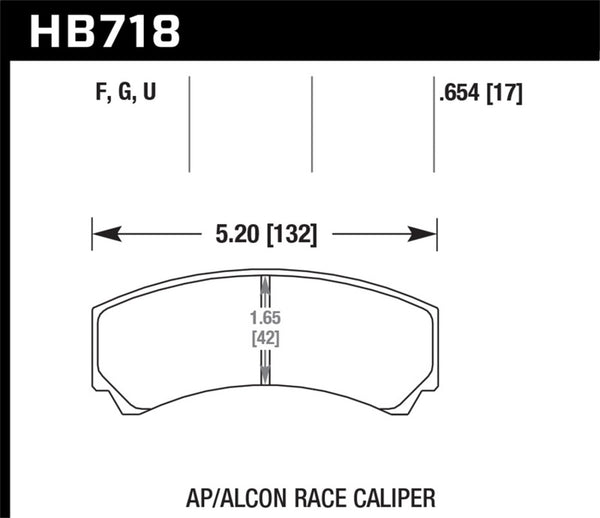 Hawk DTC-60 AP Racing/Alcon HB110 Brake Pads - 42mm Rad Depth