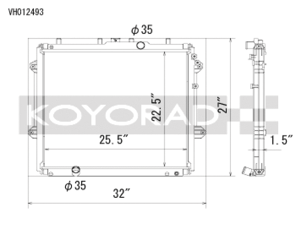 Koyo 10-20 Toyota 4Runner 4.0L V6 (5th Gen) Aluminum Radiator - Off-Road Use Only